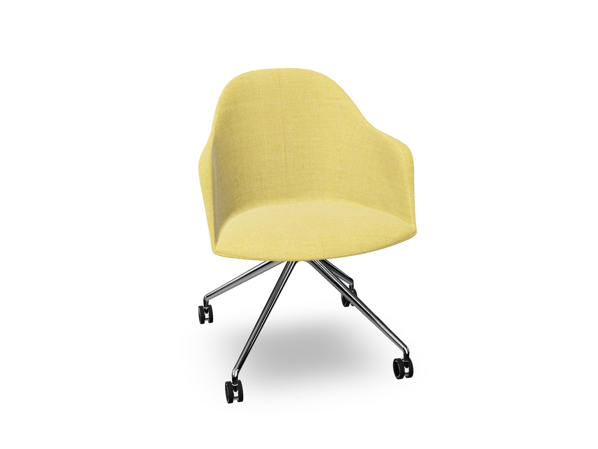 Cila fully upholstered Armchair With Fixed Trestle Base
