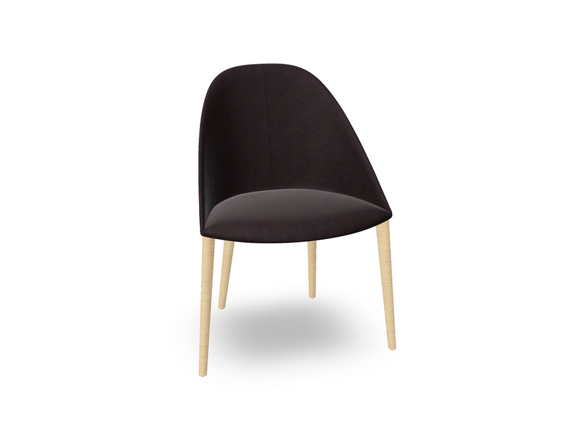 Cila Fully Upholstered Chair With Timber Oak Four-leg Base
