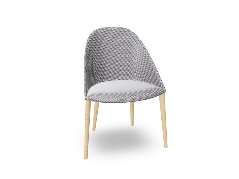 Cila Fully Upholstered Chair With Timber Oak Four-leg Base