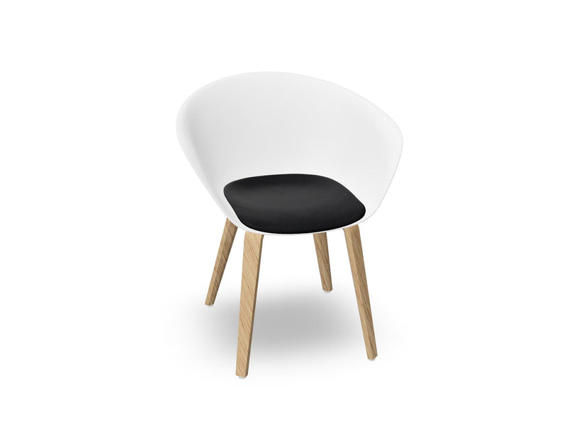 Duna 02 Wood Leg Chair With Seat Cushion Chairs Arper 