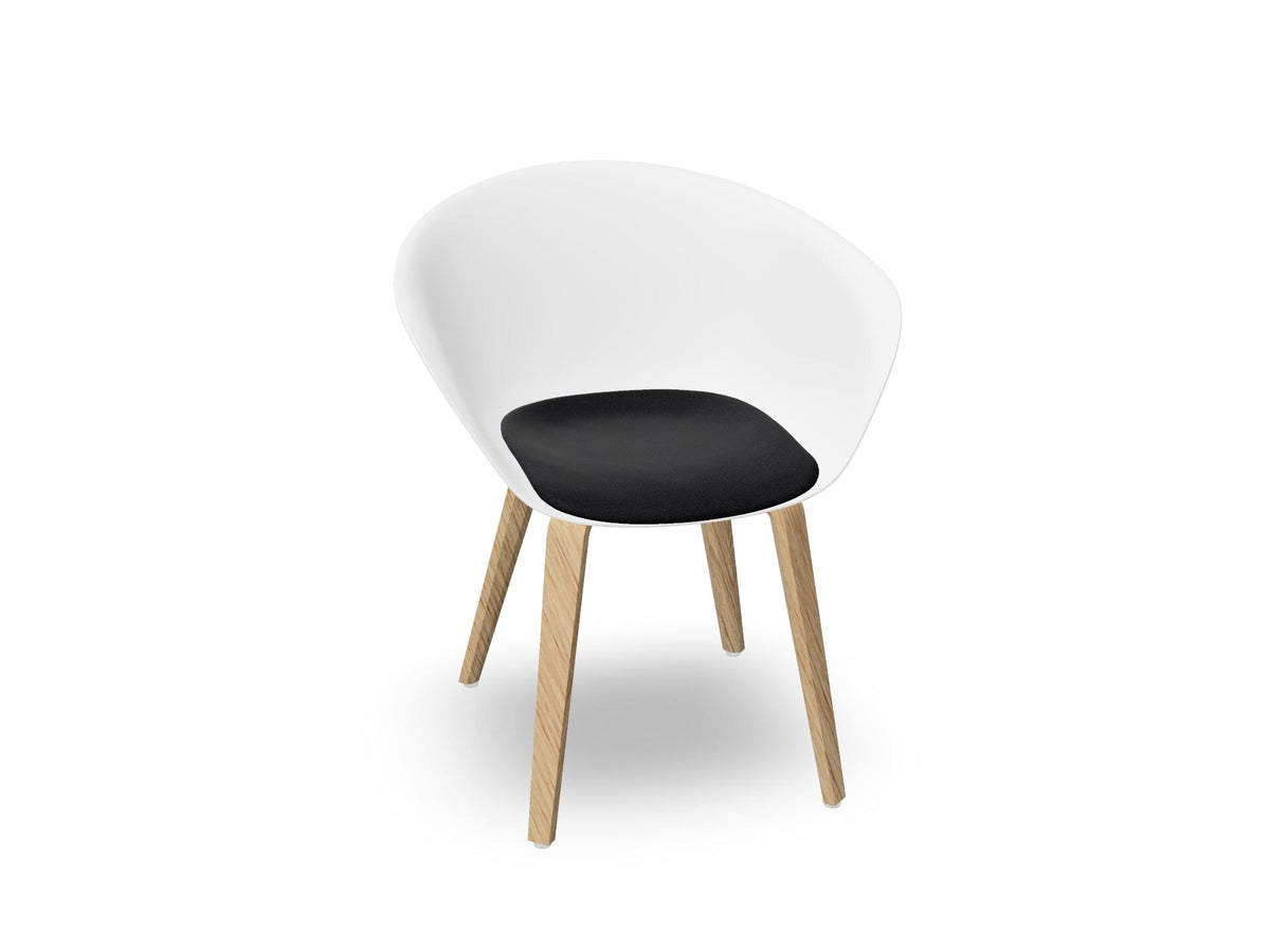 Duna 02 Wood Leg Chair With Seat Cushion Chairs Arper 