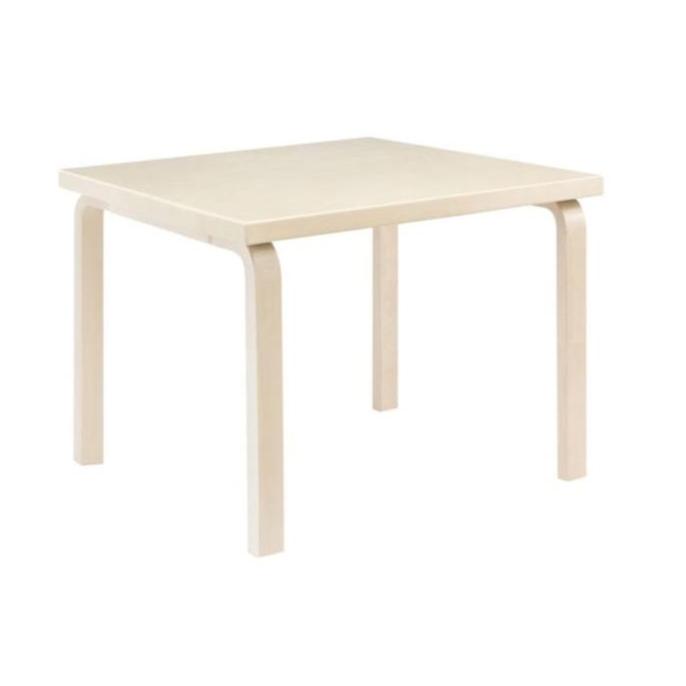 Aalto Children&#39;s Table Square 81C table Artek Top Birch Veneer | Legs and Edge Band Natural Lacquered 