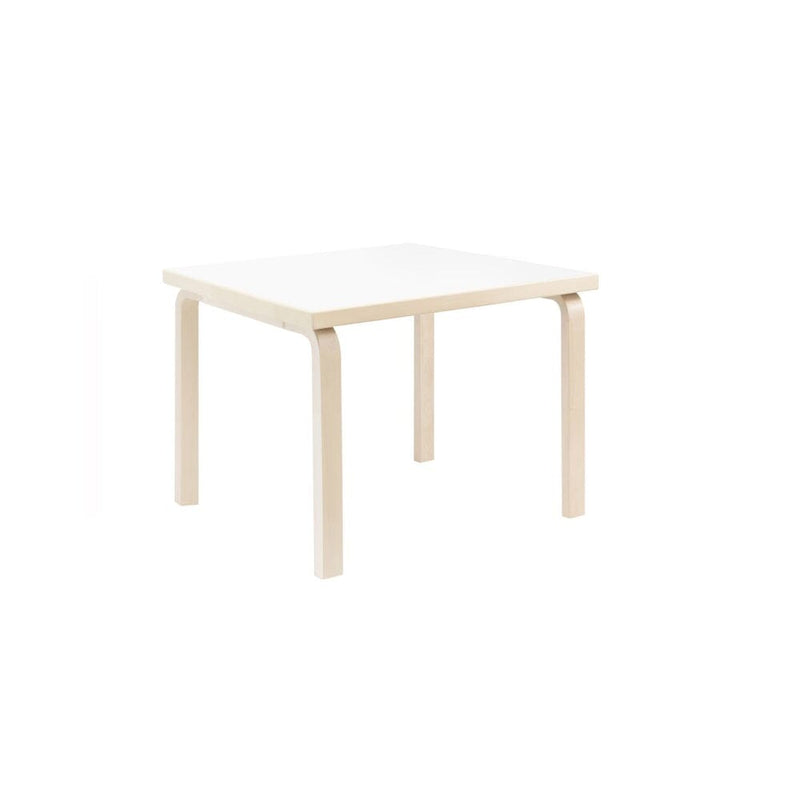 Aalto Children's Table Square 81C table Artek Top IKI White HPL | Legs and Edge Band Natural Lacquered 