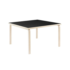 Aalto Table Square 81C table Artek Top Black Linoleum | Legs and Edge Band Natural Lacquered 