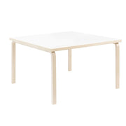 Aalto Table Square 81C table Artek Top IKI White HPL | Legs and Edge Band Natural Lacquered 