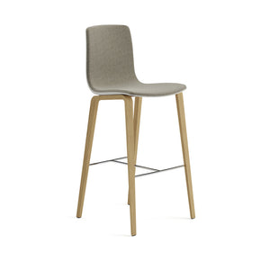 Aava 02-4 Wood Legs Polypropylene Counter & Bar Stool With Front Upholstery