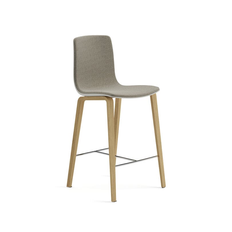 Aava 02-4 Wood Legs Polypropylene Counter & Bar Stool With Front Upholstery Chairs Arper 