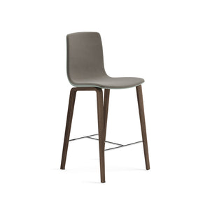 Aava 02-4 Wood Legs Polypropylene Counter & Bar Stool With Front Upholstery
