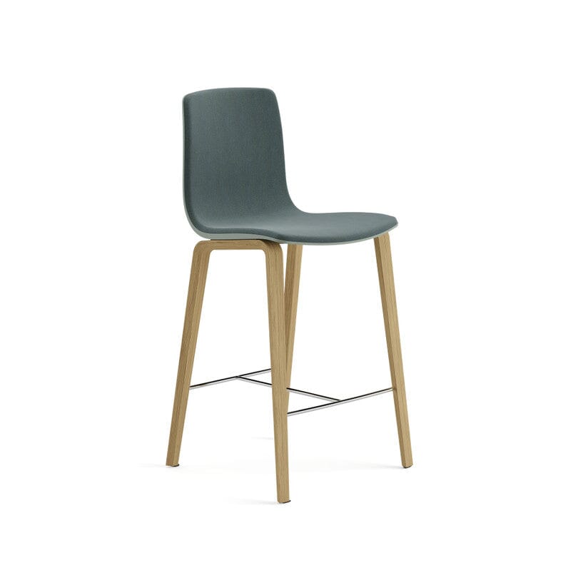 Aava 02-4 Wood Legs Polypropylene Counter &amp; Bar Stool With Front Upholstery Chairs Arper 