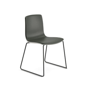 Aava 02 Sled Base Polypropylene Chair With Front Upholstery Chairs Arper 