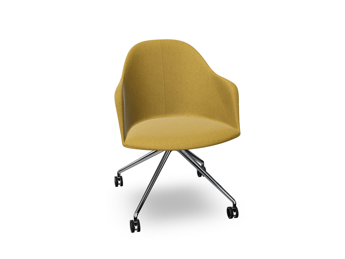 Cila fully upholstered Armchair With Fixed Trestle Base
