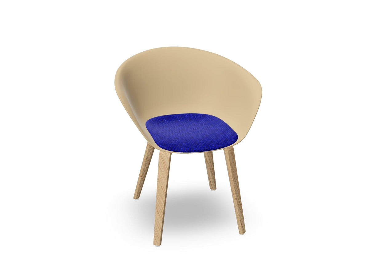 Duna 02 Wood Leg Chair With Seat Cushion Chairs Arper 