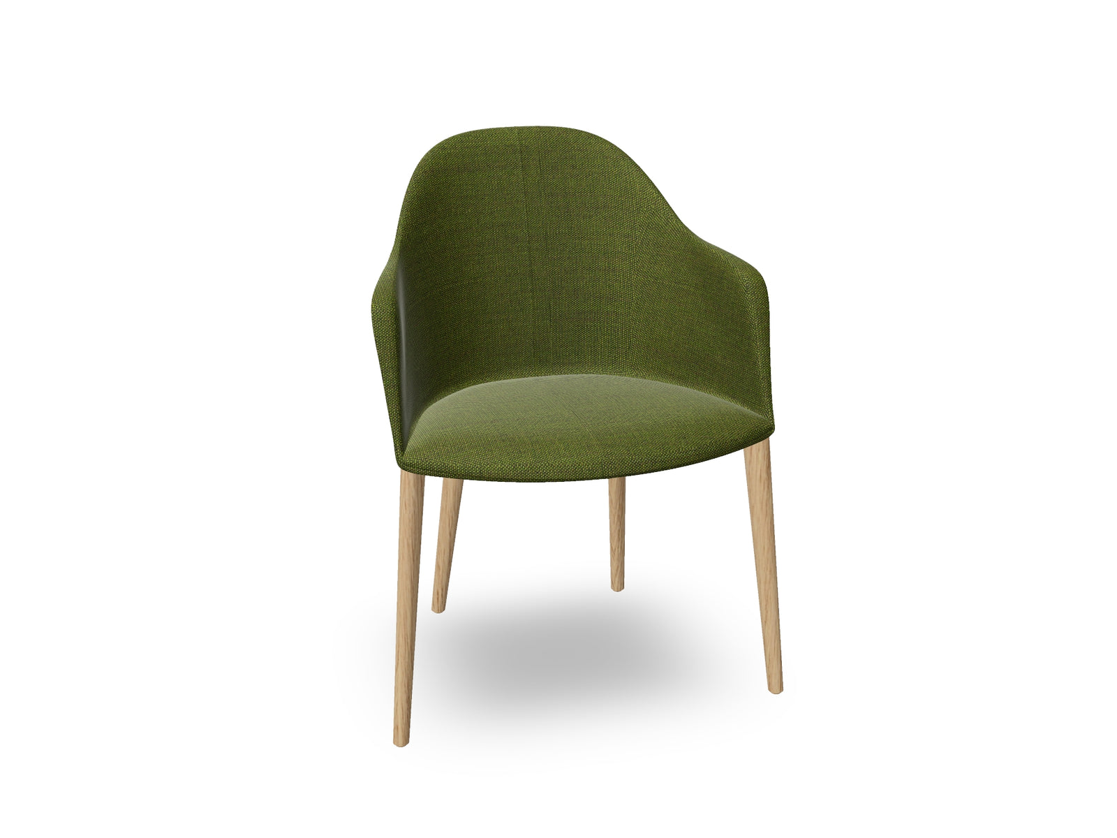 Cila Fully Upholstered Armchair with Timber Oak Four-leg Base