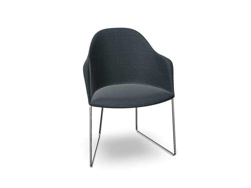 Cila Fully Upholstered Armchair With Sled Base Chairs Arper 