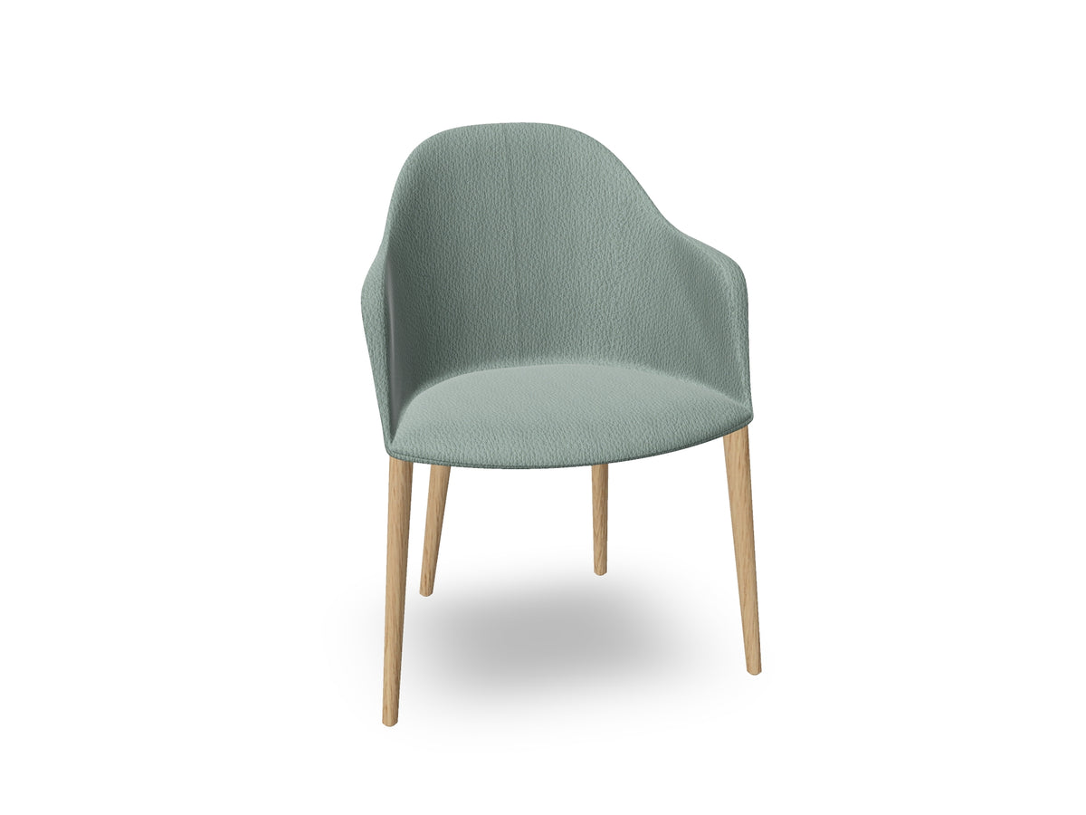 Cila Fully Upholstered Armchair with Timber Oak Four-leg Base