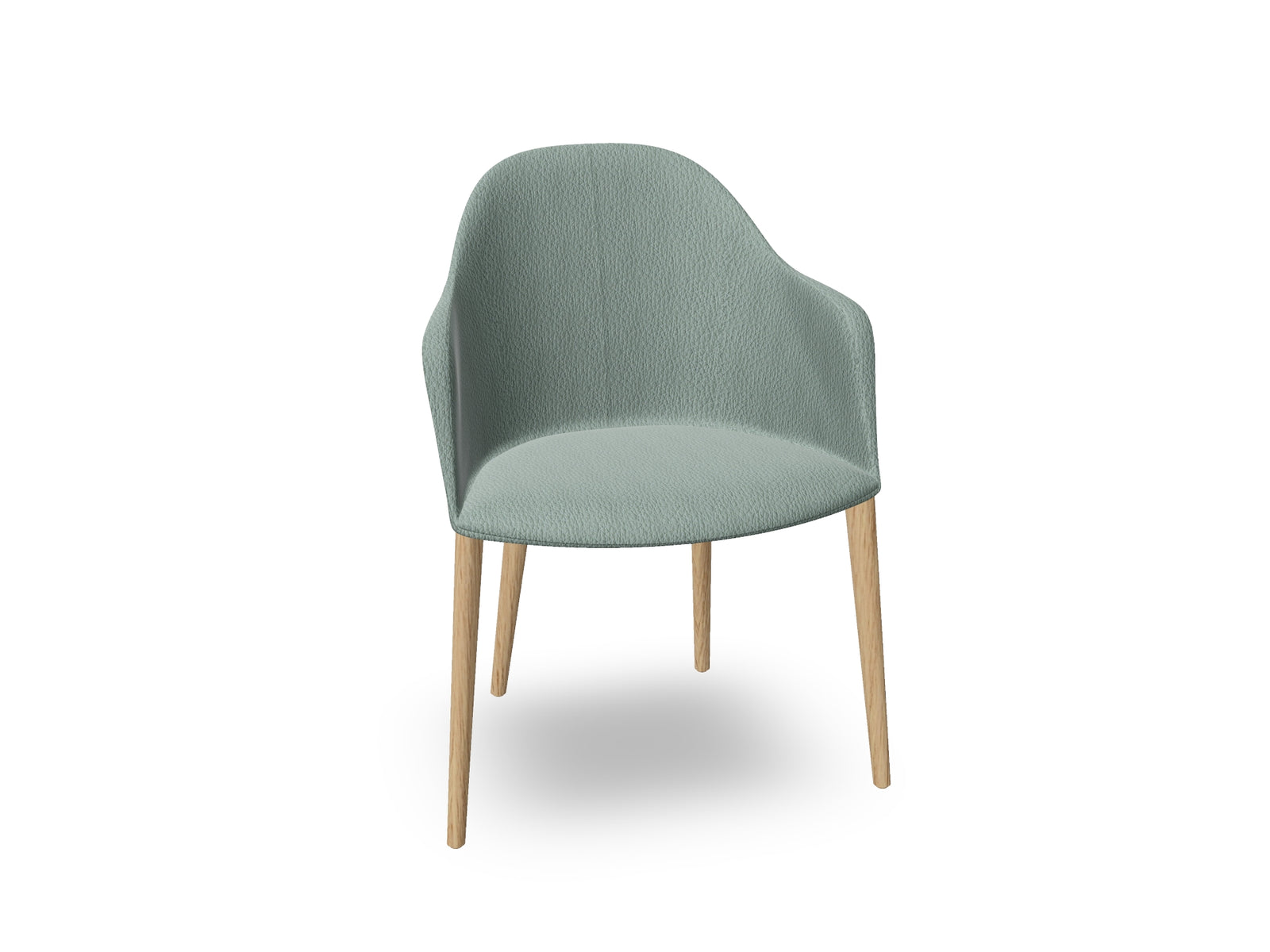 Cila Fully Upholstered Armchair with Timber Oak Four-leg Base