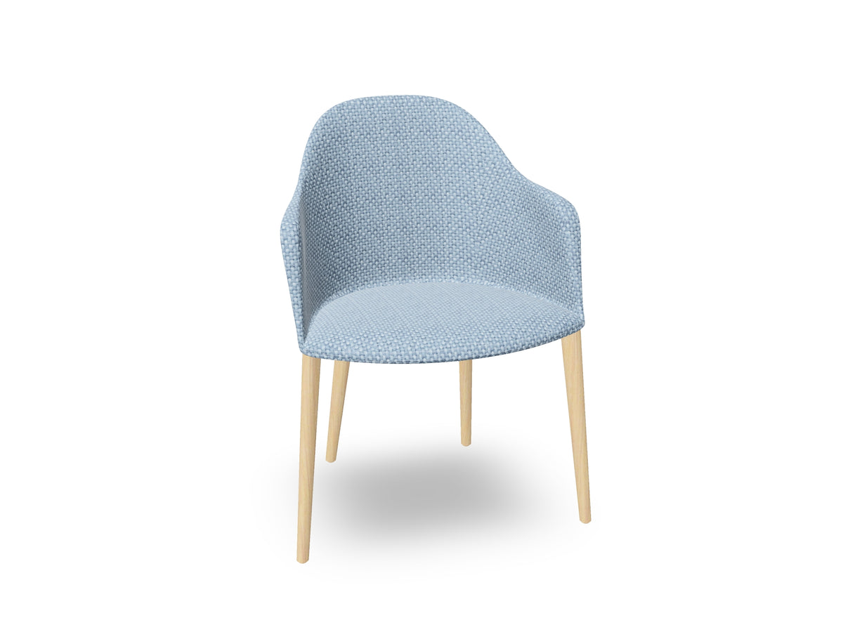 Cila Fully Upholstered Armchair with Timber Oak Four-leg Base