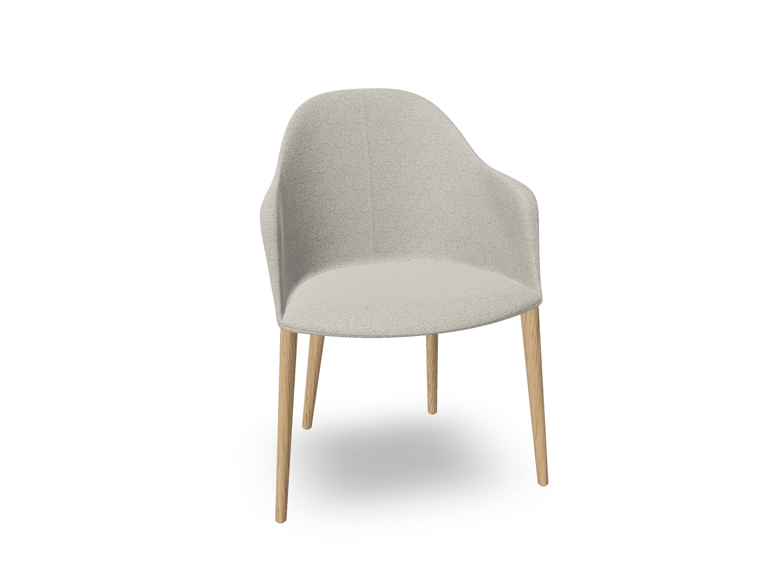 Cila Fully Upholstered Armchair with Timber Oak Four-leg Base