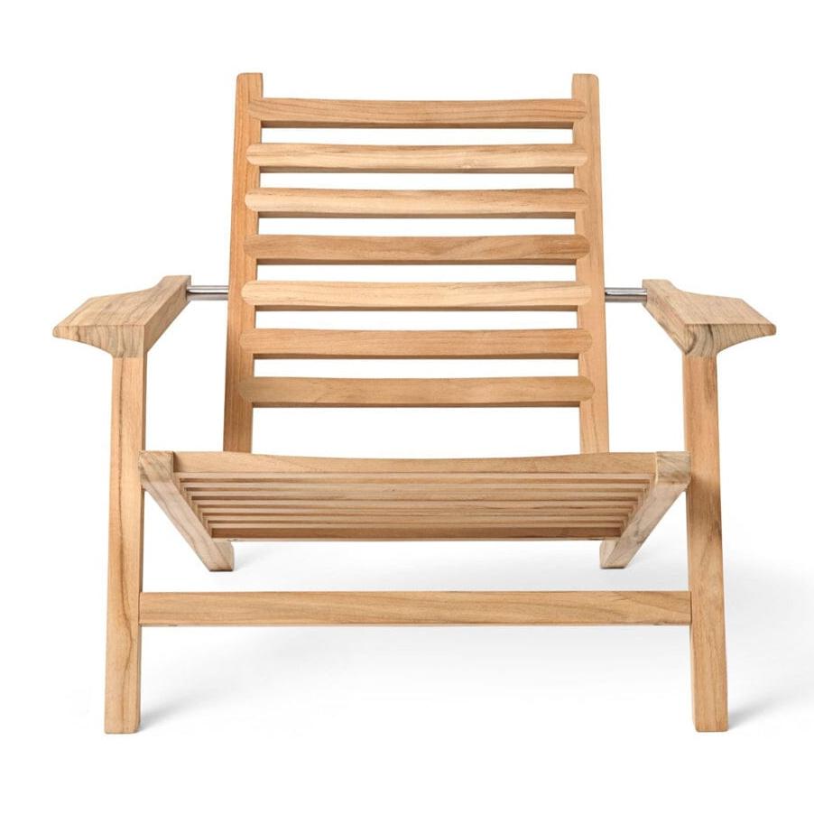 AH603 Outdoor Deck Chair lounge chair Carl Hansen Teak Untreated No Seat Cushion No Back Cushion