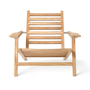 AH603 Outdoor Deck Chair lounge chair Carl Hansen Teak Untreated No Seat Cushion No Back Cushion