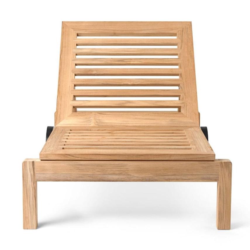 AH604 Outdoor Lounger Daybed lounge chair Carl Hansen Teak Untreated No Seat Cushion 