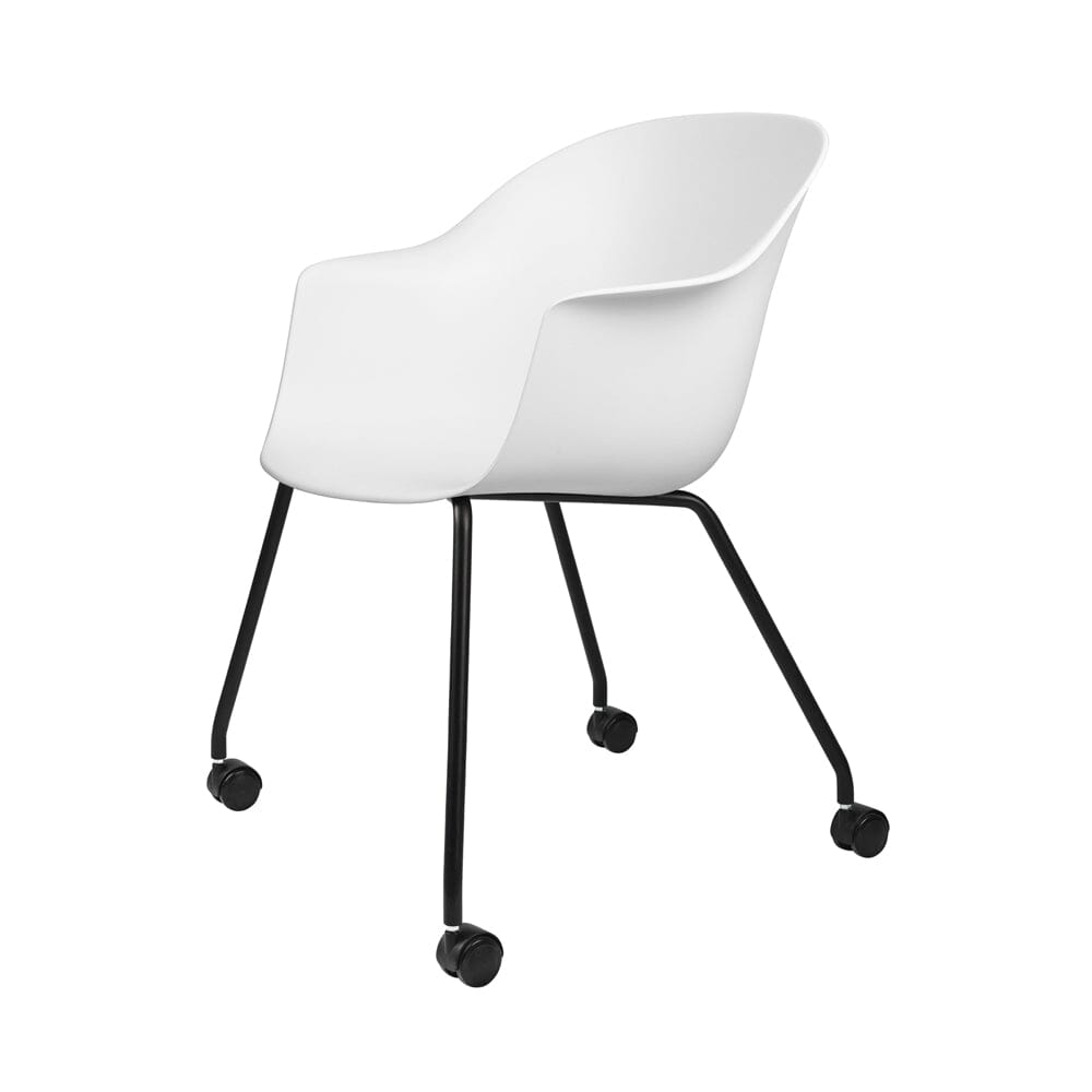 Bat Meeting Chair 4 Legs Base with Castors Chairs Gubi Alabaster White 