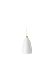 Gräshoppa Pendant ceiling lights Gubi Alabaster White Glossy Brass 
