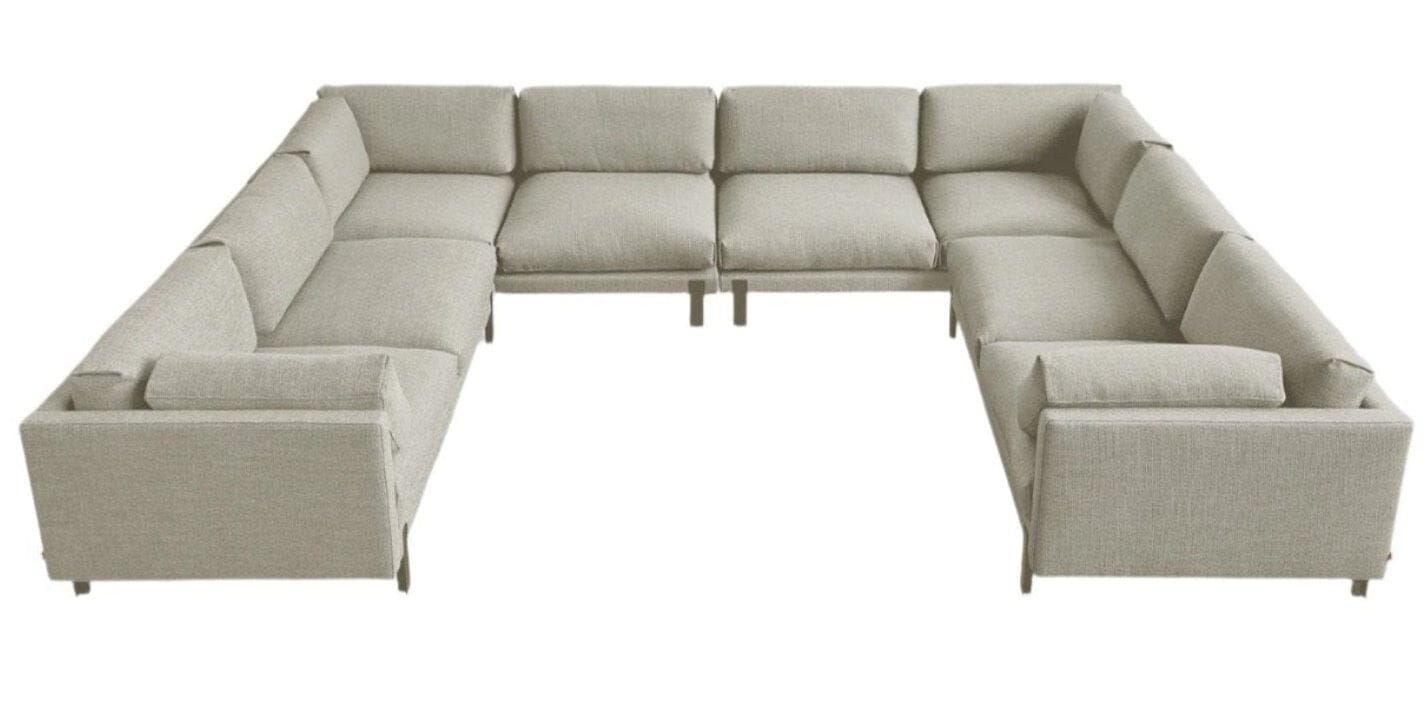 Silverlake U-Shaped Sectional Sofa Gus Modern Andorra Almond 