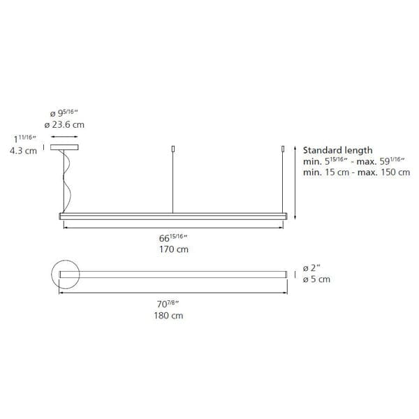 Alphabet of Light Linear Suspension Table Lamps Artemide 