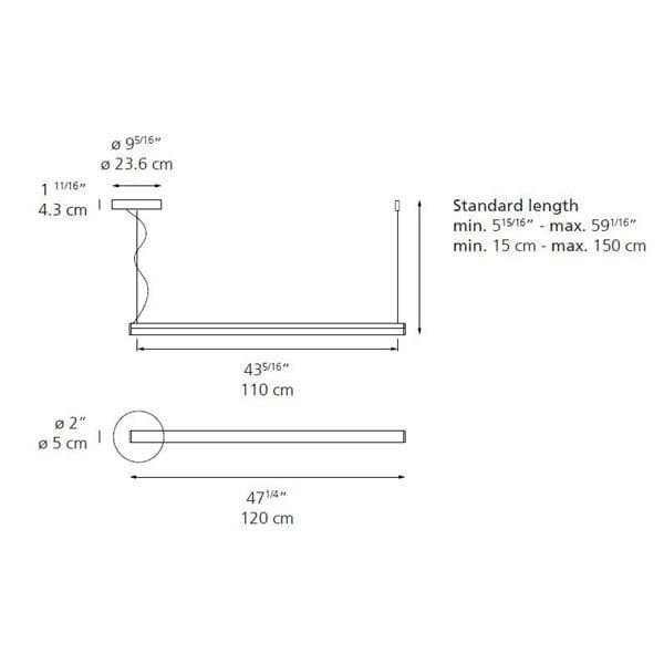 Alphabet of Light Linear Suspension Table Lamps Artemide 