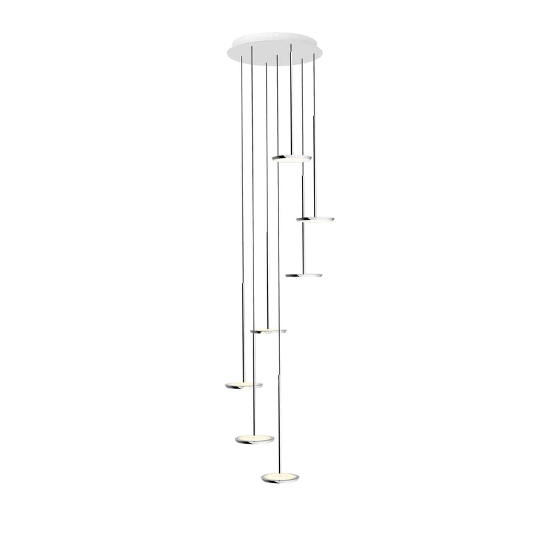 Sky Solo Chandelier Pendant Lights Pablo 7 - Polished Aluminum 