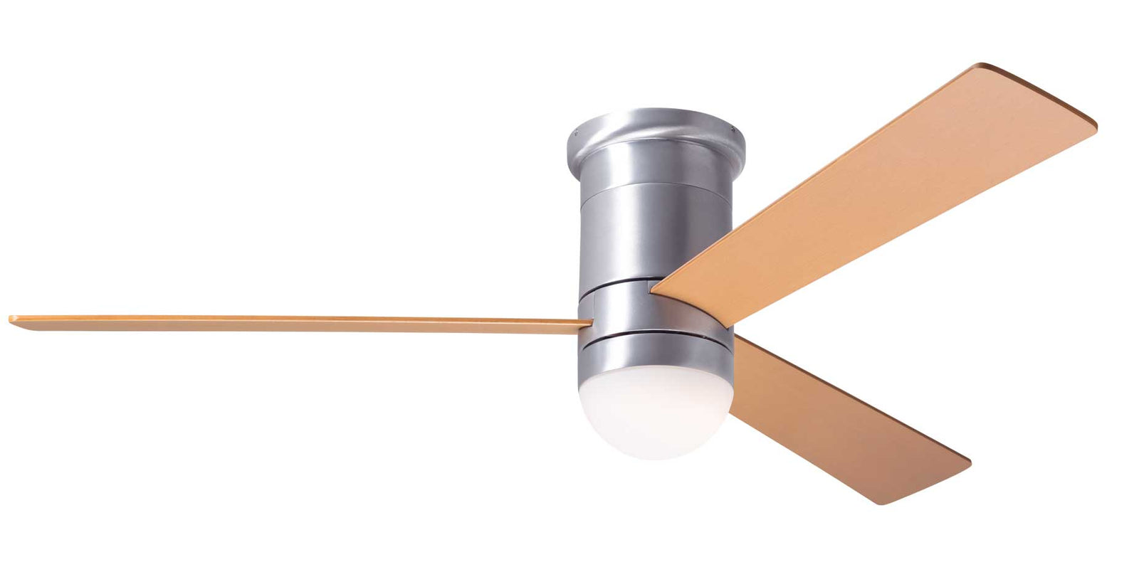 Cirrus Flush DC Ceiling Fan Ceiling Fans Modern Fan Co Brushed Aluminum Maple Wall Control With 17w LED