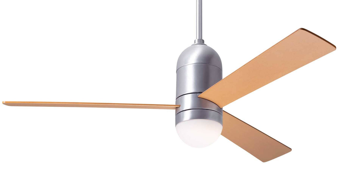 Cirrus DC Ceiling Fan Ceiling Fans Modern Fan Co Brushed Aluminum Maple Wall Control With 17w LED