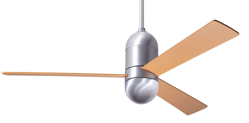 Cirrus DC Ceiling Fan Ceiling Fans Modern Fan Co Brushed Aluminum Maple Wall Control Without Light