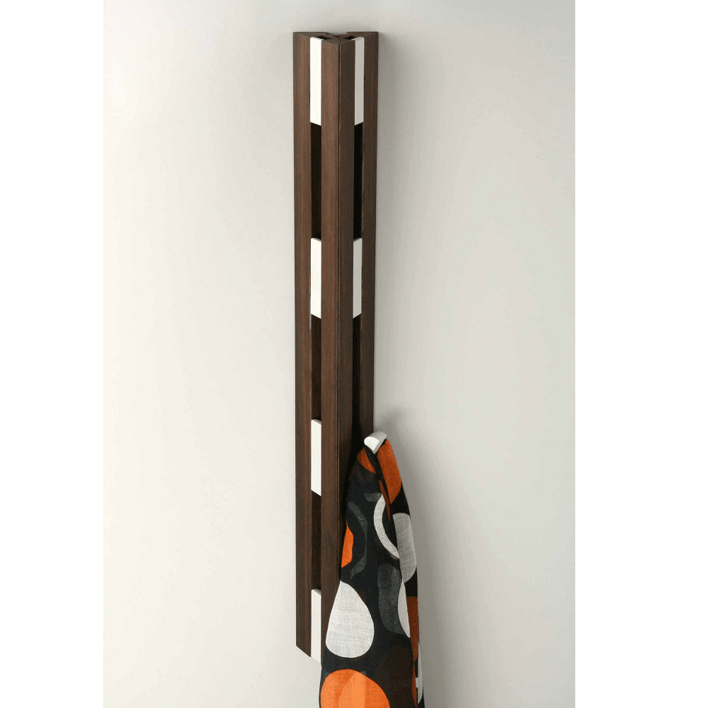 Knax Vertical 8 Hook Coat Rack Coat Hooks Loca Aluminum Oak Smoked 