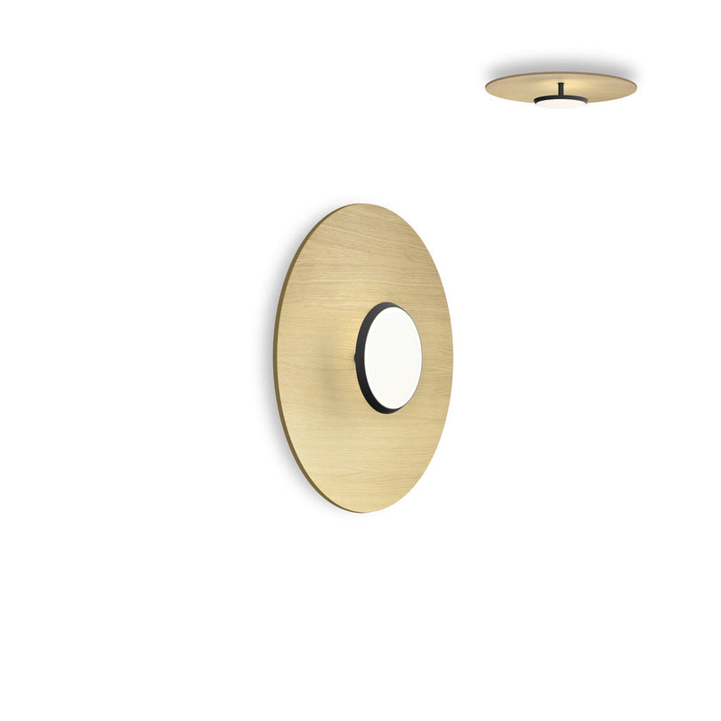 Sky Dome Flush Wood Ceiling/Wall Lamp Pendant Lights Pablo 18" - Polished Aluminum + White Oak 
