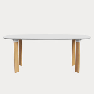 Analog Table Dining Tables Fritz Hansen 72.8" L - white laminate top - white trumpet/oak legs + $364.00 