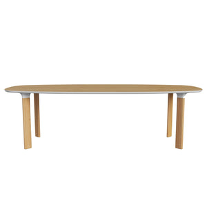 Analog Table Dining Tables Fritz Hansen 96.5" L - oak veneer top - white trumpet/oak legs + $1941.00 