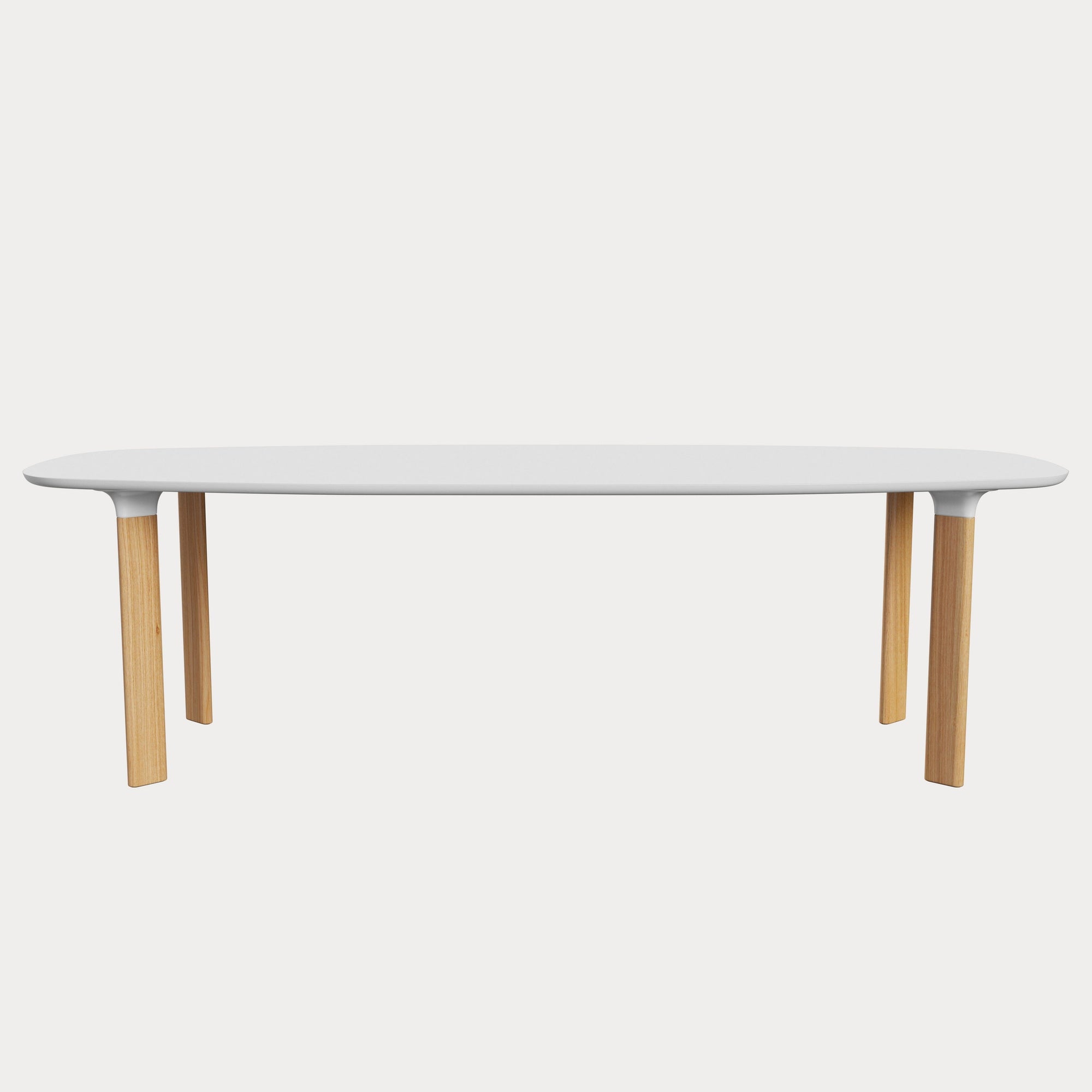 Analog Table Dining Tables Fritz Hansen 96.5" L - white laminate top - white trumpet/oak legs + $971.00 