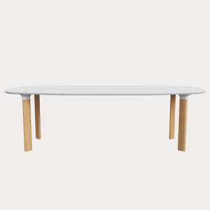 Analog Table Dining Tables Fritz Hansen 96.5" L - white laminate top - white trumpet/oak legs + $971.00 
