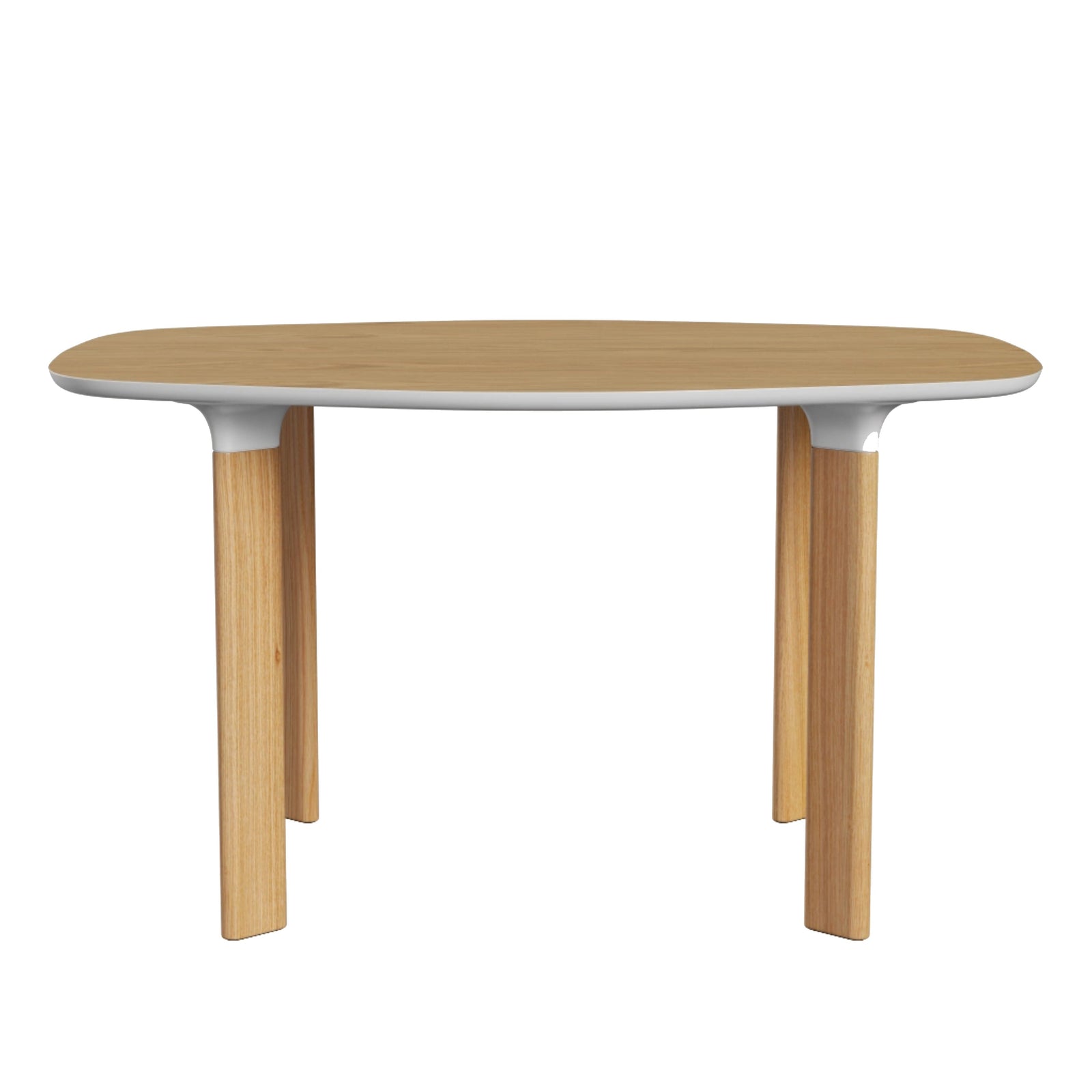 Analog Table Dining Tables Fritz Hansen 51.2" L - oak veneer top - white trumpet/oak legs + $364.00 