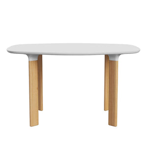 Analog Table Dining Tables Fritz Hansen 51.2" L - white laminate top - white trumpet/oak legs 