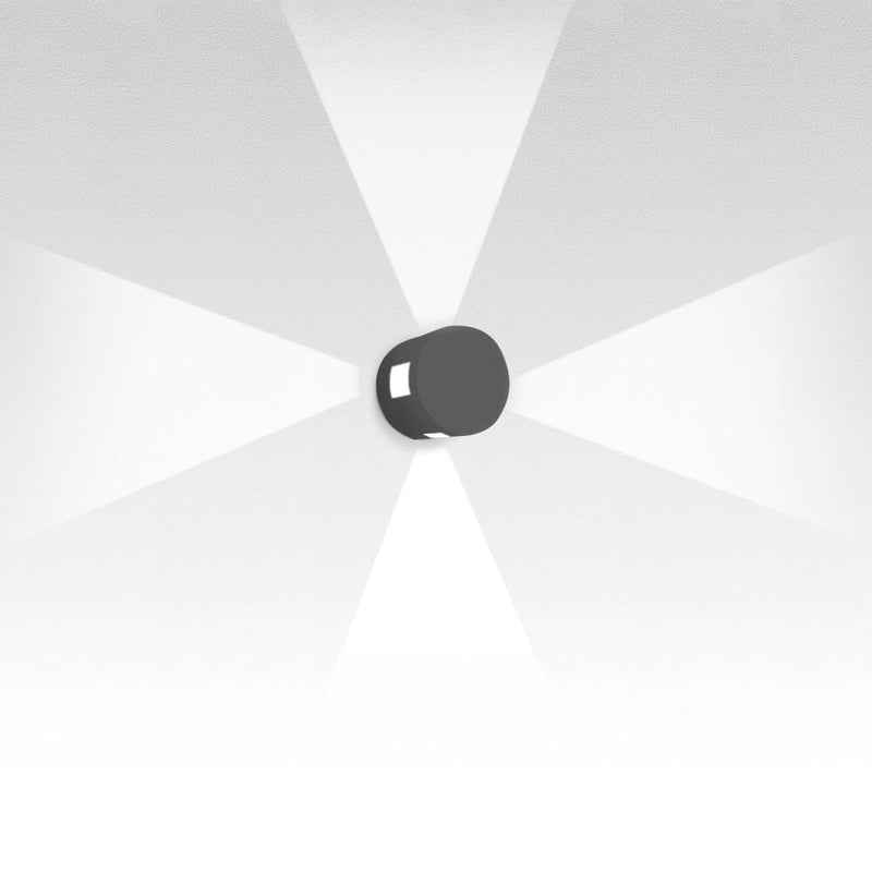 Effetto Round Outdoor Wall Light Wall Lights Artemide 4 Large Beams Anthracite Grey 