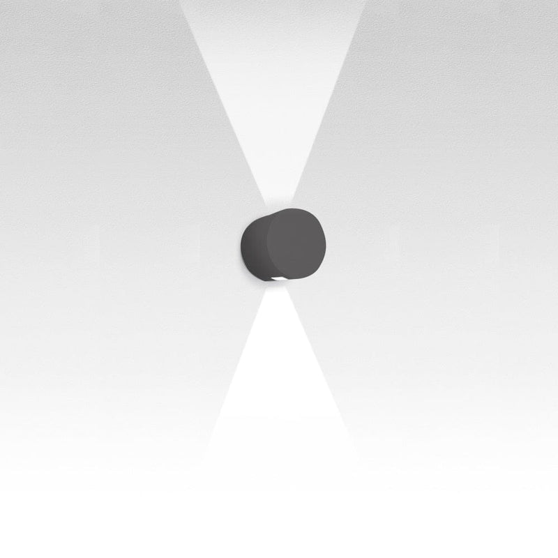 Effetto Round Outdoor Wall Light Wall Lights Artemide 2 Large Beams Anthracite Grey 