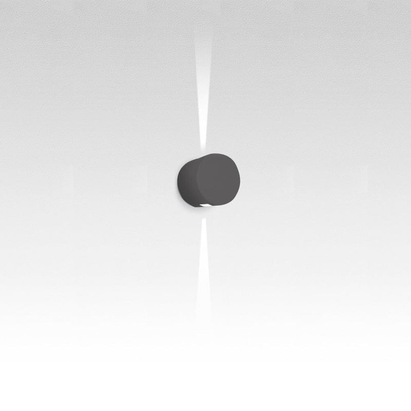 Effetto Round Outdoor Wall Light Wall Lights Artemide 2 Narrow Beams Anthracite Grey 