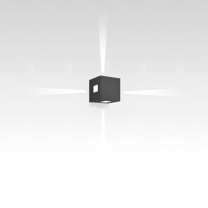 Effetto Square Outdoor Wall Light Outdoor Lighting Artemide 4 Narrow Beams Anthracite Grey 