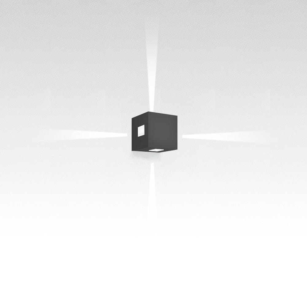 Effetto Square Outdoor Wall Light Outdoor Lighting Artemide 4 Narrow Beams Anthracite Grey 
