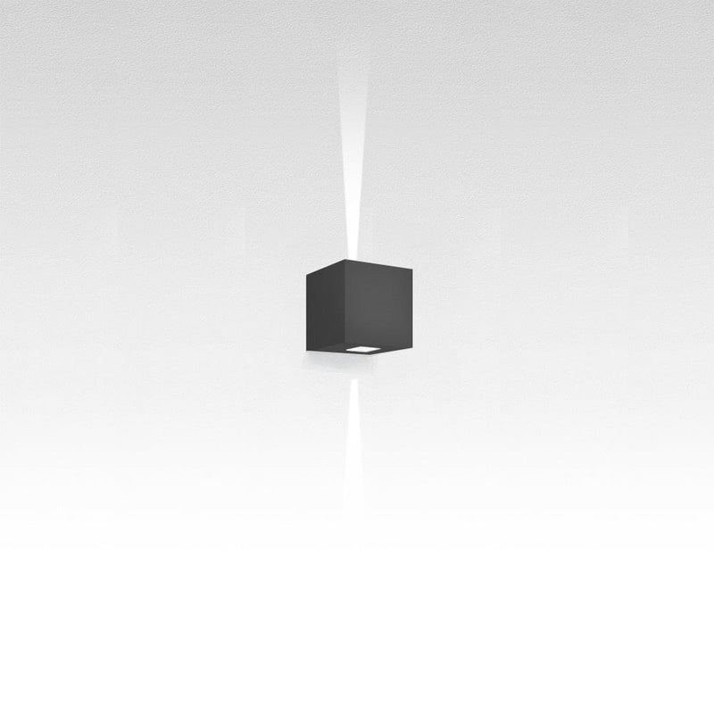 Effetto Square Outdoor Wall Light Outdoor Lighting Artemide 2 Narrow Beams Anthracite Grey 