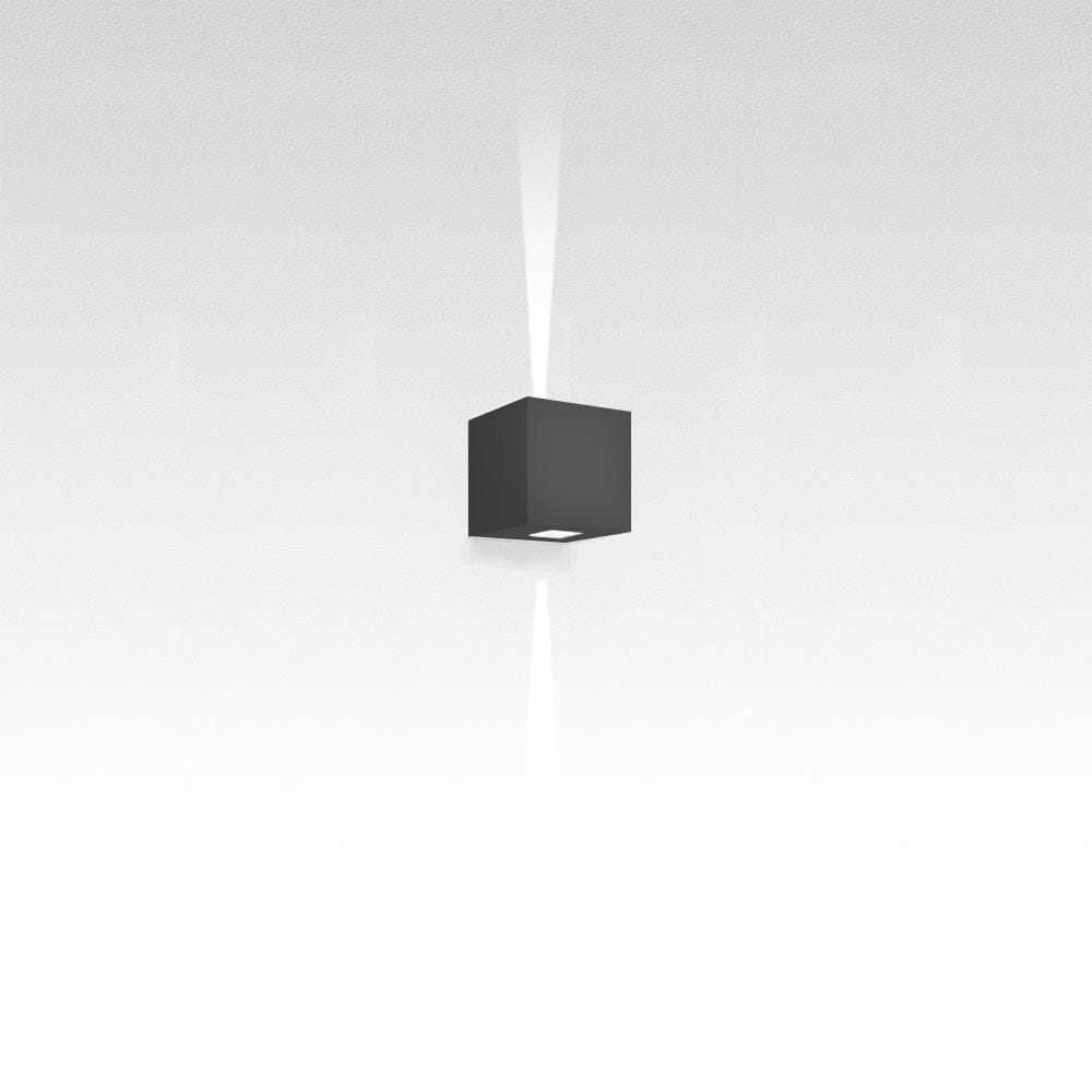 Effetto Square Outdoor Wall Light Outdoor Lighting Artemide 2 Narrow Beams Anthracite Grey 