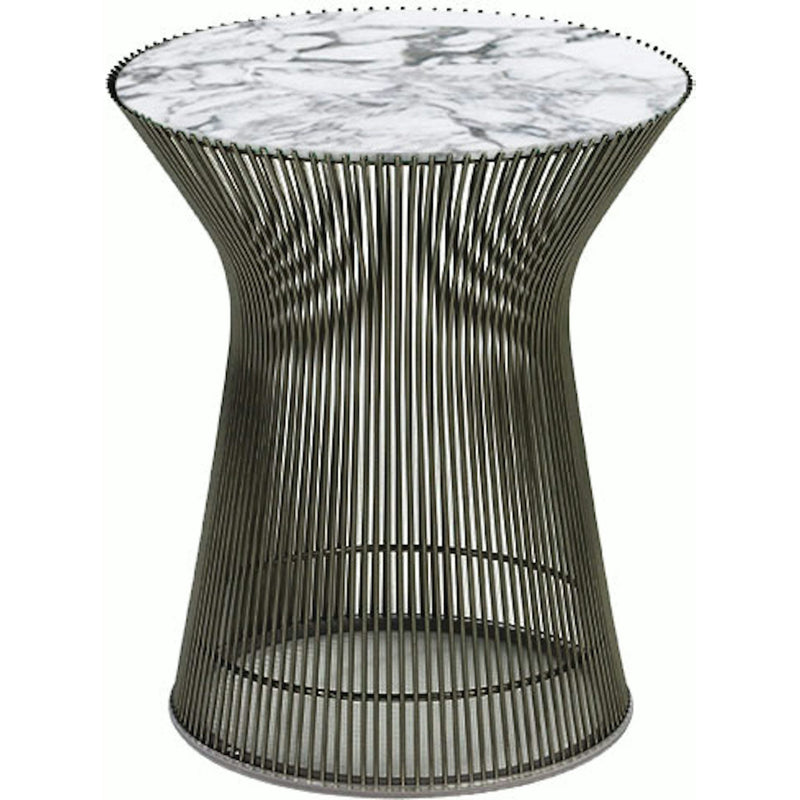 Platner Side Table side/end table Knoll Metallic Bronze Arabescato marble, Shiny finish 